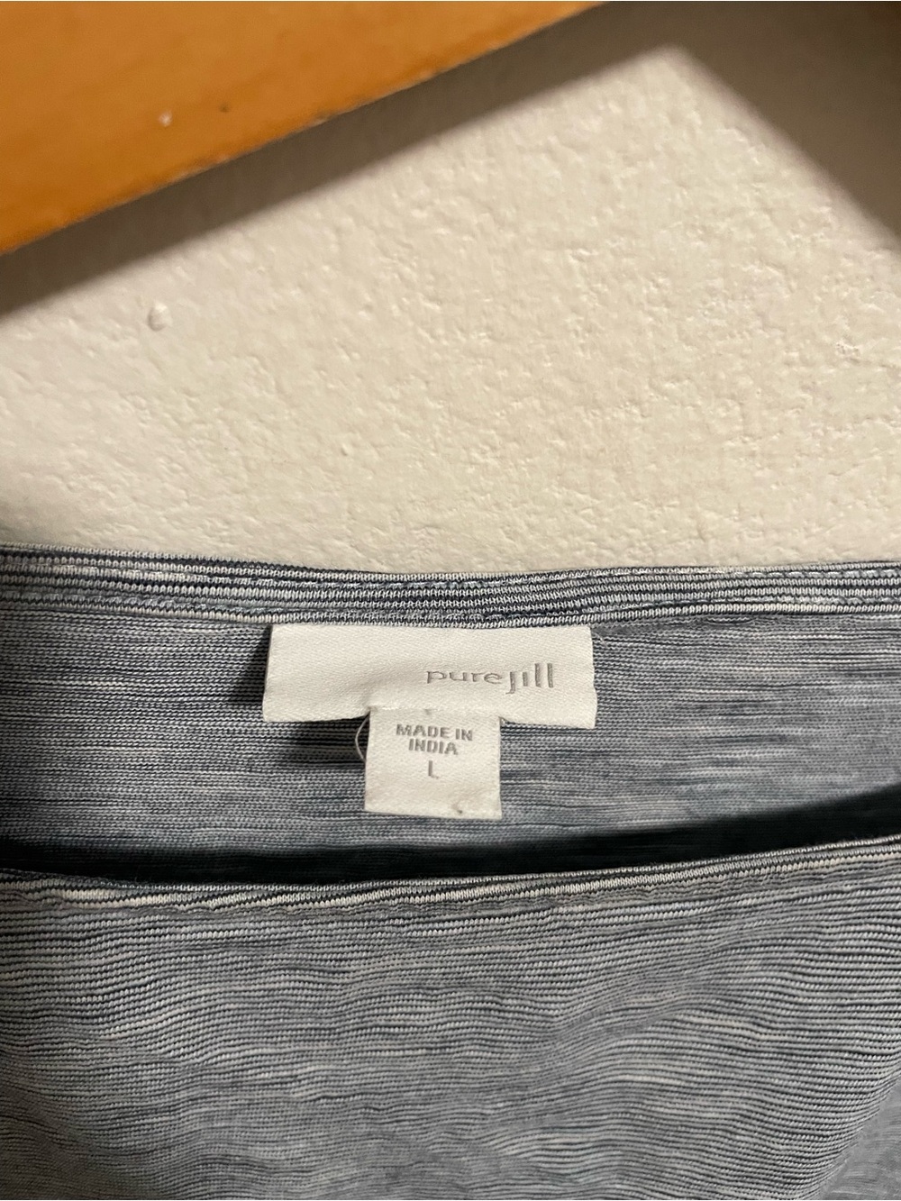 Pure J. Jill Heathered Light Gray Long Sleeve Boatneck Top Size Large - Picture 2 of 4